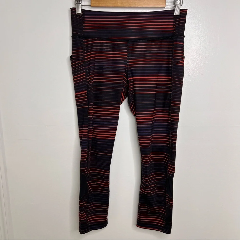 LULULEMON Pace Rival Crop Twisted Dune Alarming Black Leggings